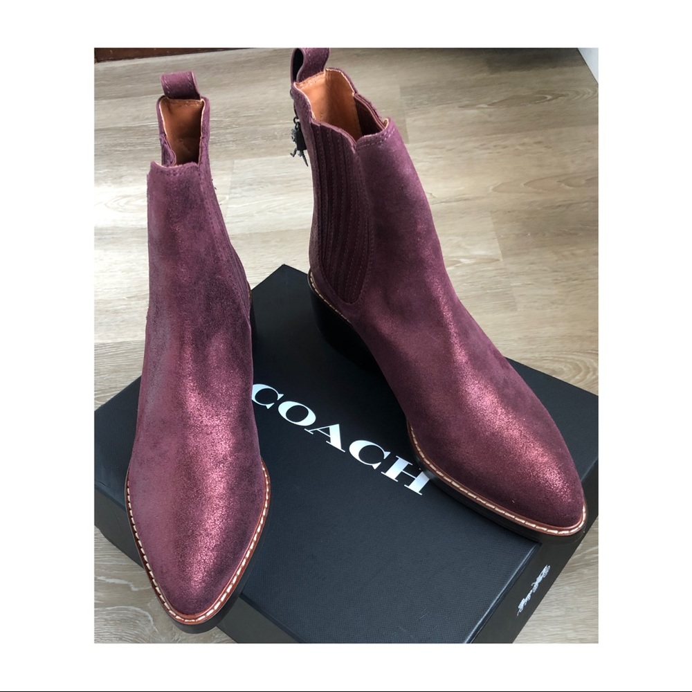 Coach shimmery Chelsea ankle boots NWT, 8